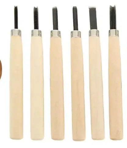 12 - Piece Block Printing Kit – 5 Lino Sheets, 6 Carving Tools, 1 Rubber Roller - Asell Press